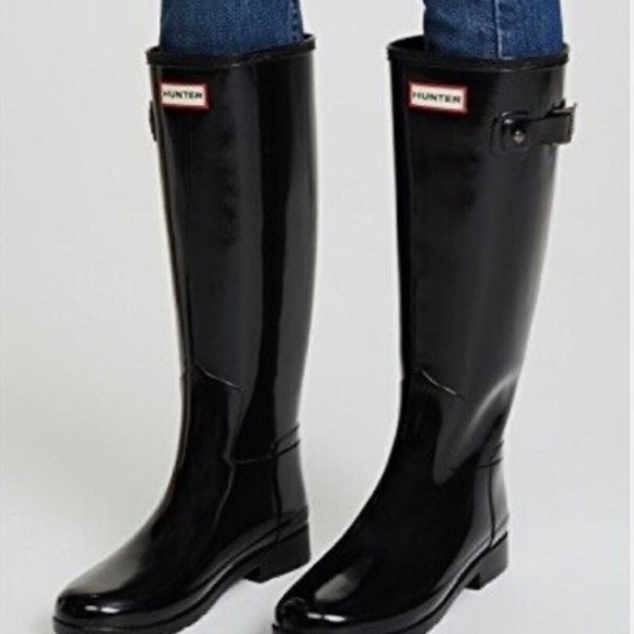 Hunter Shoes - Hunter Original Rain Boots in Gloss - Black size 7